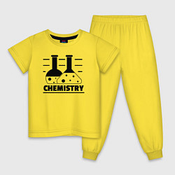 Пижама хлопковая детская CHEMISTRY химия, цвет: желтый