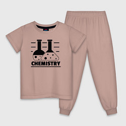 Пижама хлопковая детская CHEMISTRY химия, цвет: пыльно-розовый