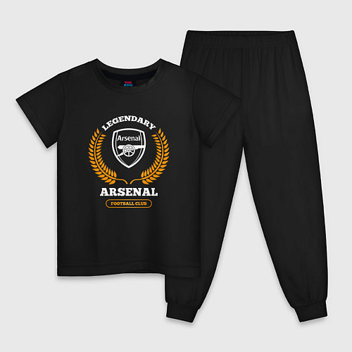 Детская пижама Лого Arsenal и надпись Legendary Football Club / Черный – фото 1