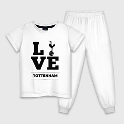 Пижама хлопковая детская Tottenham Love Классика, цвет: белый