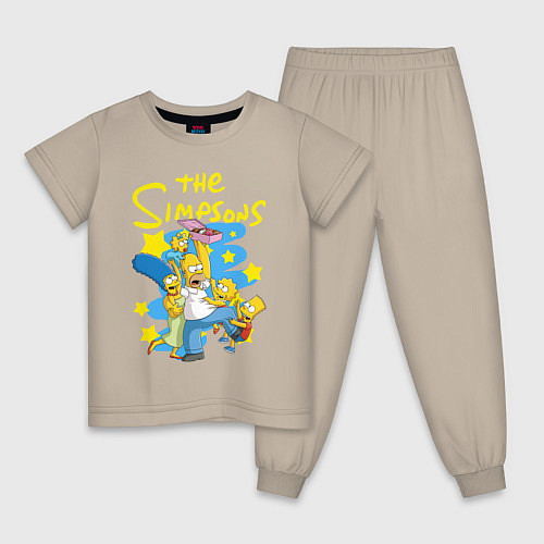 Детская пижама The SimpsonsСемейка Симпсонов / Миндальный – фото 1