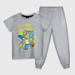 Пижама хлопковая детская The SimpsonsСемейка Симпсонов, цвет: меланж