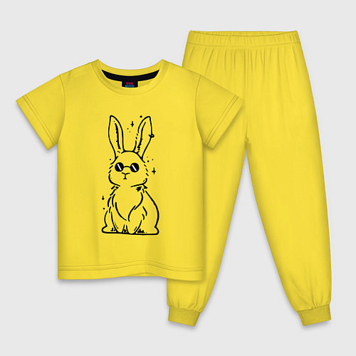 Детская пижама Крутой зайка DR / Желтый – фото 1