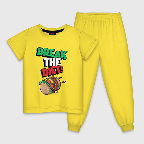 Детская пижама Break the diet! / Желтый – фото 1