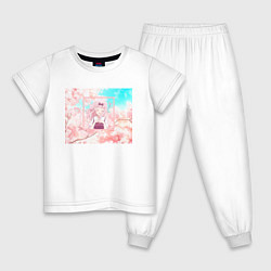 Пижама хлопковая детская Тика Фудзивара Сакура, цвет: белый