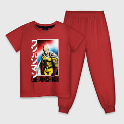 Пижама хлопковая детская Saitama - onepunch man, цвет: красный