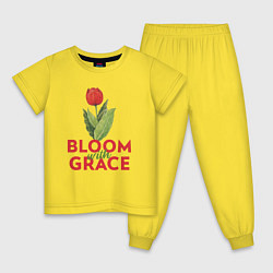 Пижама хлопковая детская Цвети с достоинством, цвет: желтый