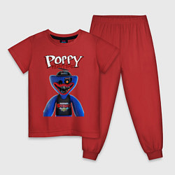 Пижама хлопковая детская Poppy - Playtime, цвет: красный