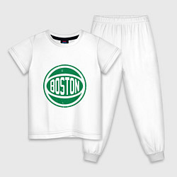 Пижама хлопковая детская Boston Ball, цвет: белый