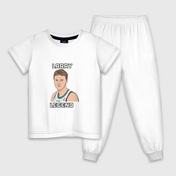 Пижама хлопковая детская Larry Legend, цвет: белый