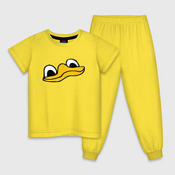 Пижама хлопковая детская Утиная моська duck face, цвет: желтый