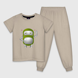 Пижама хлопковая детская CYBERNETIC ROBOT, цвет: миндальный