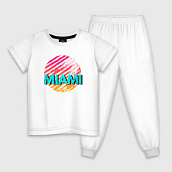 Пижама хлопковая детская Майами Флорида, цвет: белый