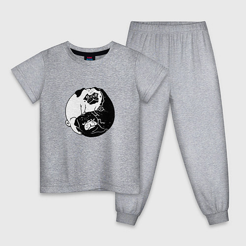 Детская пижама Собачий Инь Янь / Меланж – фото 1