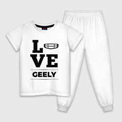 Пижама хлопковая детская Geely Love Classic, цвет: белый