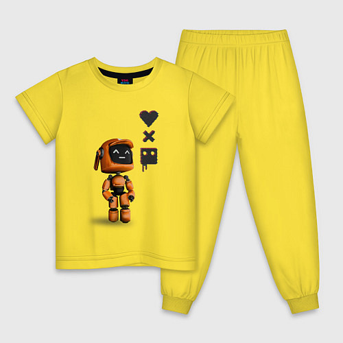 Детская пижама Оранжевый робот с логотипом LDR / Желтый – фото 1