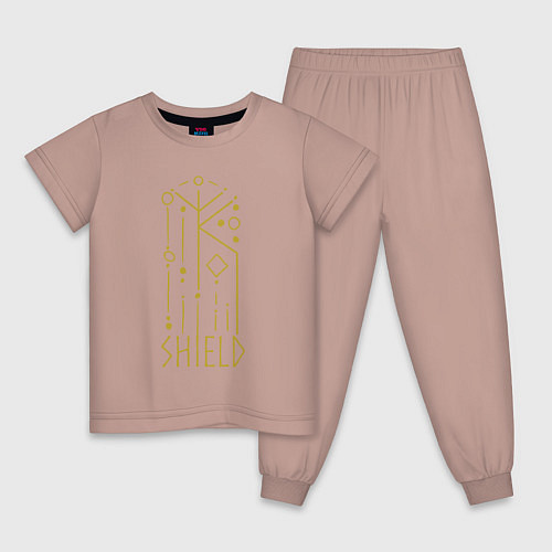 Детская пижама Руническая вязь - Защита / Пыльно-розовый – фото 1