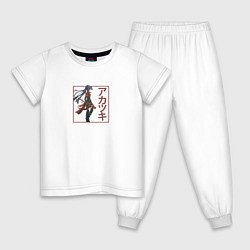 Пижама хлопковая детская Опасная Акацуки Log Horizon, цвет: белый