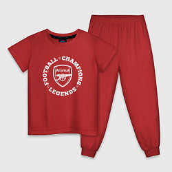 Пижама хлопковая детская Символ Arsenal и надпись Football Legends and Cham, цвет: красный