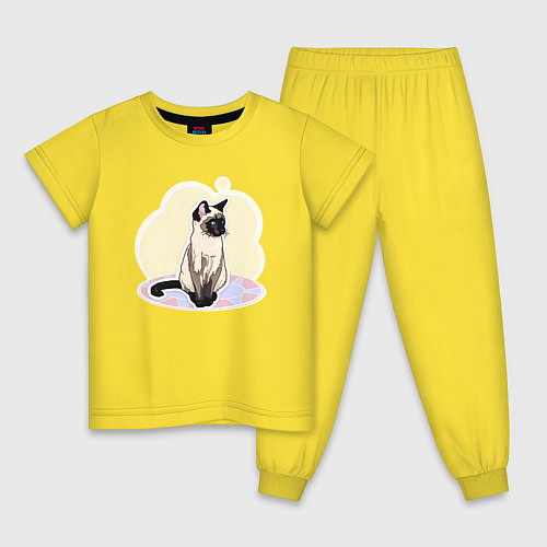 Детская пижама Сиамская Кошка Кошки / Желтый – фото 1