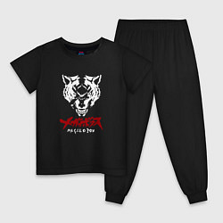Пижама хлопковая детская Megalo box Wolf, цвет: черный