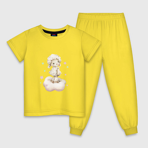 Детская пижама Овечка на облаке / Желтый – фото 1