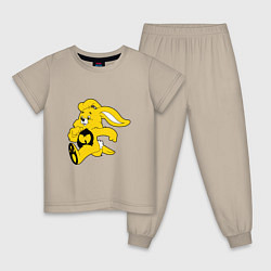 Пижама хлопковая детская Wu-Tang Bunny, цвет: миндальный