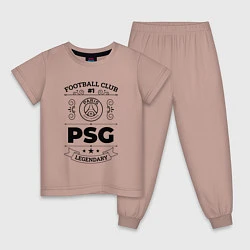 Пижама хлопковая детская PSG: Football Club Number 1 Legendary, цвет: пыльно-розовый