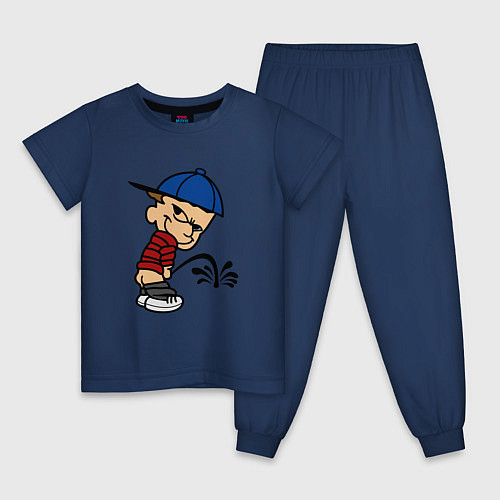 Детская пижама Маленький ХулиганПисающий мальчик / Тёмно-синий – фото 1