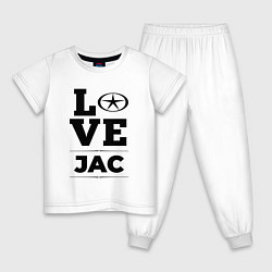 Пижама хлопковая детская JAC Love Classic, цвет: белый