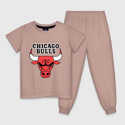 Пижама хлопковая детская Chicago Bulls, цвет: пыльно-розовый