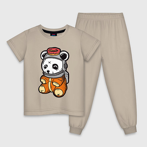 Детская пижама Космо панда / Миндальный – фото 1