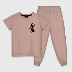 Пижама хлопковая детская Hollow Knight на краю, цвет: пыльно-розовый