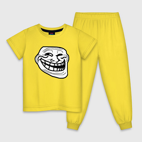 Детская пижама Тролльфейс улыбается мем / Желтый – фото 1