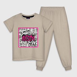 Пижама хлопковая детская Arson j-hope BTS, цвет: миндальный