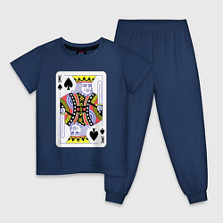 Пижама хлопковая детская Игральная карта - Король, цвет: тёмно-синий