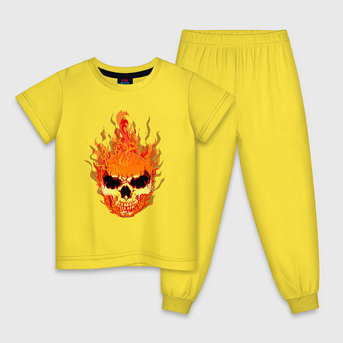 Детская пижама Огненный злой череп / Желтый – фото 1