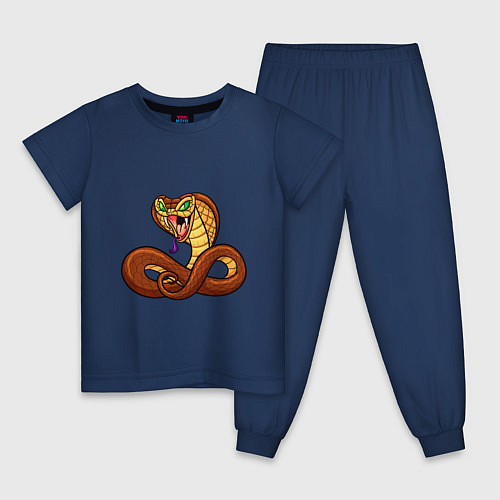 Детская пижама Для любителей змей / Тёмно-синий – фото 1