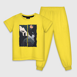 Пижама хлопковая детская Оранжевая луна и дикий альпинизм, цвет: желтый
