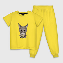 Пижама хлопковая детская Футбол - Рысь, цвет: желтый