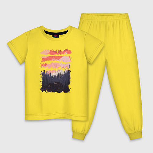 Детская пижама Бездорожье и закат / Желтый – фото 1