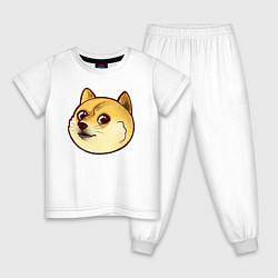 Пижама хлопковая детская Маленький щеночек Доге, цвет: белый