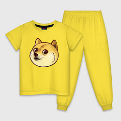 Пижама хлопковая детская Маленький щеночек Доге, цвет: желтый
