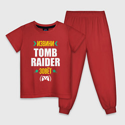 Пижама хлопковая детская Извини Tomb Raider зовет, цвет: красный