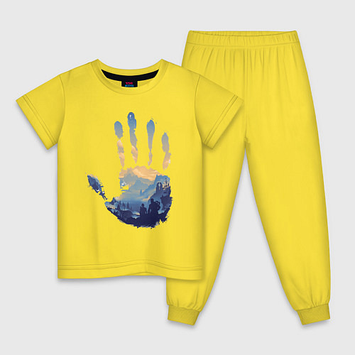 Детская пижама Отпечаток ладони Кратоса / Желтый – фото 1