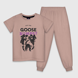 Пижама хлопковая детская Got the goose bumps?, цвет: пыльно-розовый