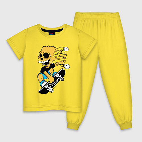 Детская пижама У скейтбордиста Барта Симпсона выпали на скорости / Желтый – фото 1
