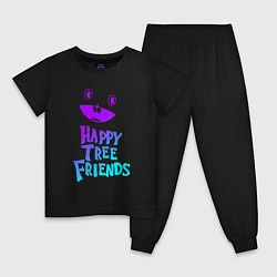 Пижама хлопковая детская Happy Three Friends - NEON, цвет: черный