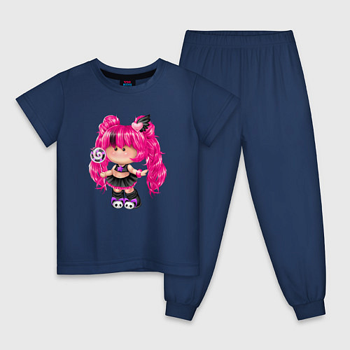 Детская пижама Девочка-гот / Тёмно-синий – фото 1