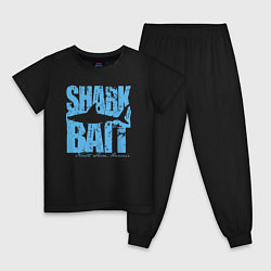 Пижама хлопковая детская Наживка для акулы, цвет: черный